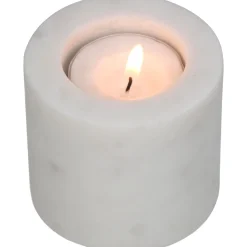 Kandelaar marmer wit 6.5x6.5x5.5cm