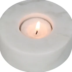 Kandelaar marmer wit 9x9x3cm