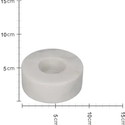 Kandelaar marmer wit 9x9x3cm