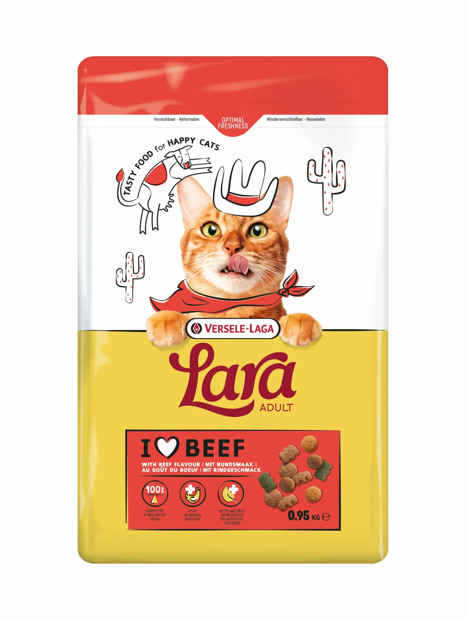 Kattenbrokken lara adult with beef flavour 950g