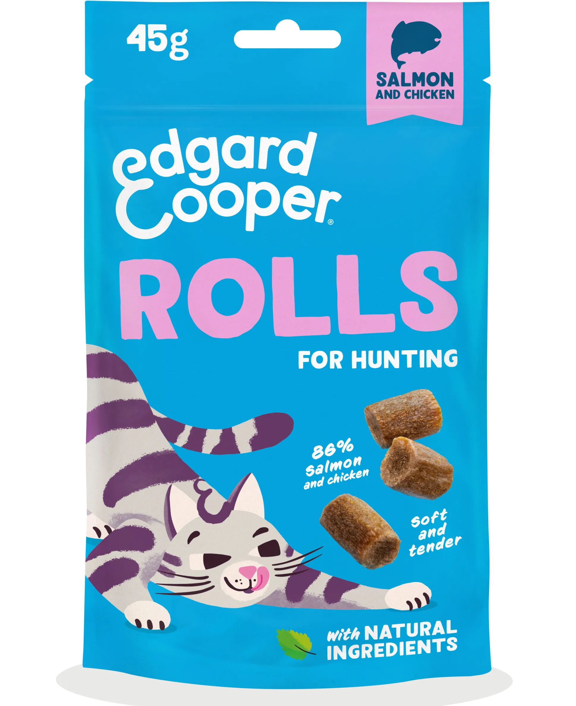 Kattensnacks | ec rolls zalm&kip 45g