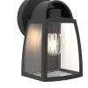Kelsey wandlamp - helder glas mat zwart e27 40w