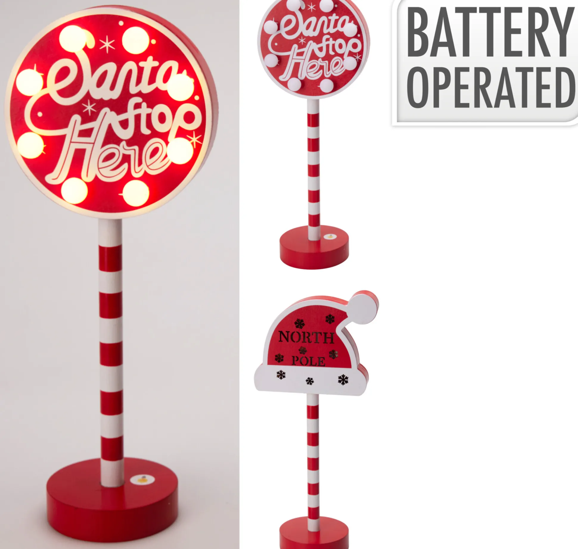 Kerst deco led hout 29cm