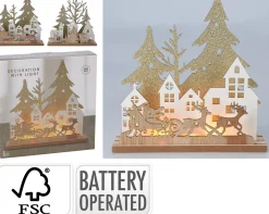 Kerst tafellamp 2ass 19cm