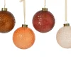 Kerstbal glas transparant met glitters