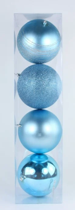 Kerstbal lichtblauw (4sts)