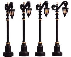 Koloniale straatlantaarn, set van 4, zonder (4,5v)