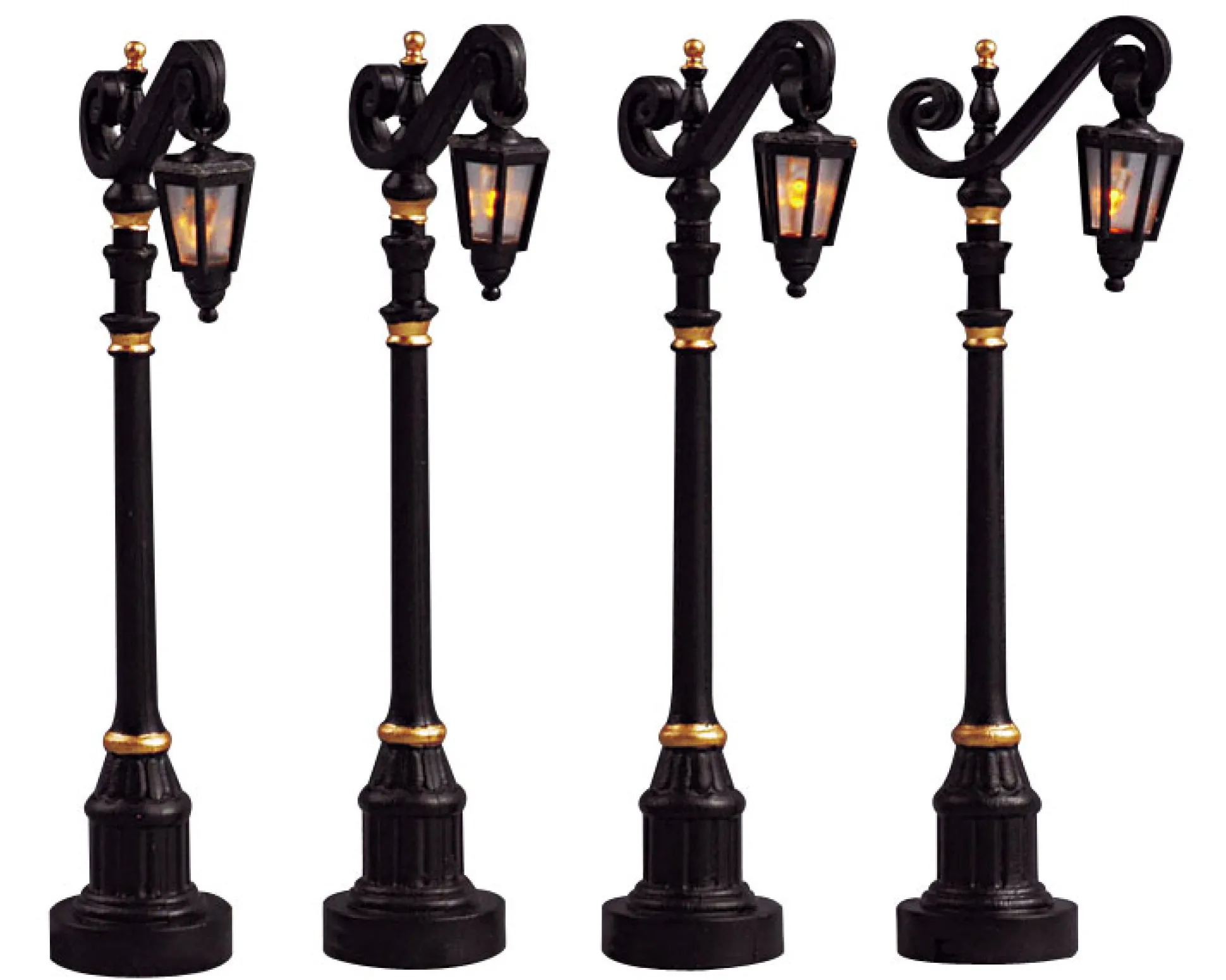 Koloniale straatlantaarn, set van 4, zonder (4,5v)