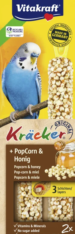 Kräcker® popcorn & honing| 2stuks| parkieten