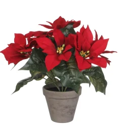 Kunststof poinsettia in pot