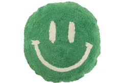 Kussen smiley getuft katoen groen/wit