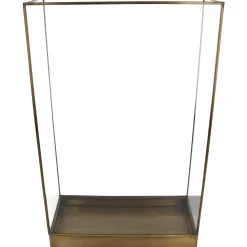 Lantaarn messing goud 34x15x55cm