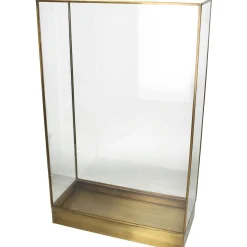 Lantaarn messing goud 34x15x55cm