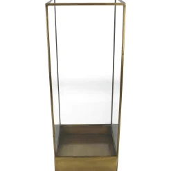 Lantaarn messing goud 15x15x40cm