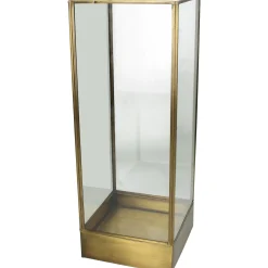 Lantaarn messing goud 15x15x40cm