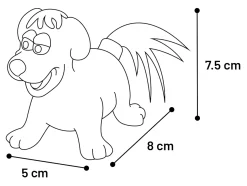 Latex dier met touw 8cm display