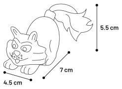 Latex dier met touw 8cm display