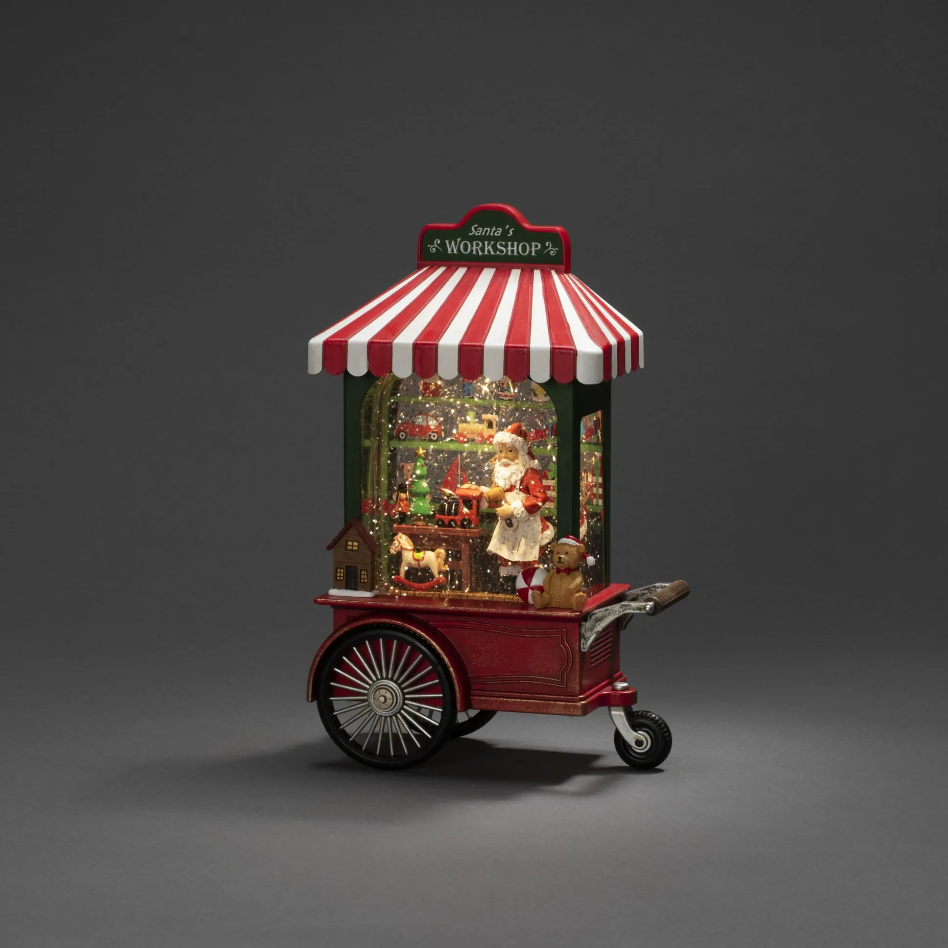 Led kerstlantaarn werkplaats van de kerstman