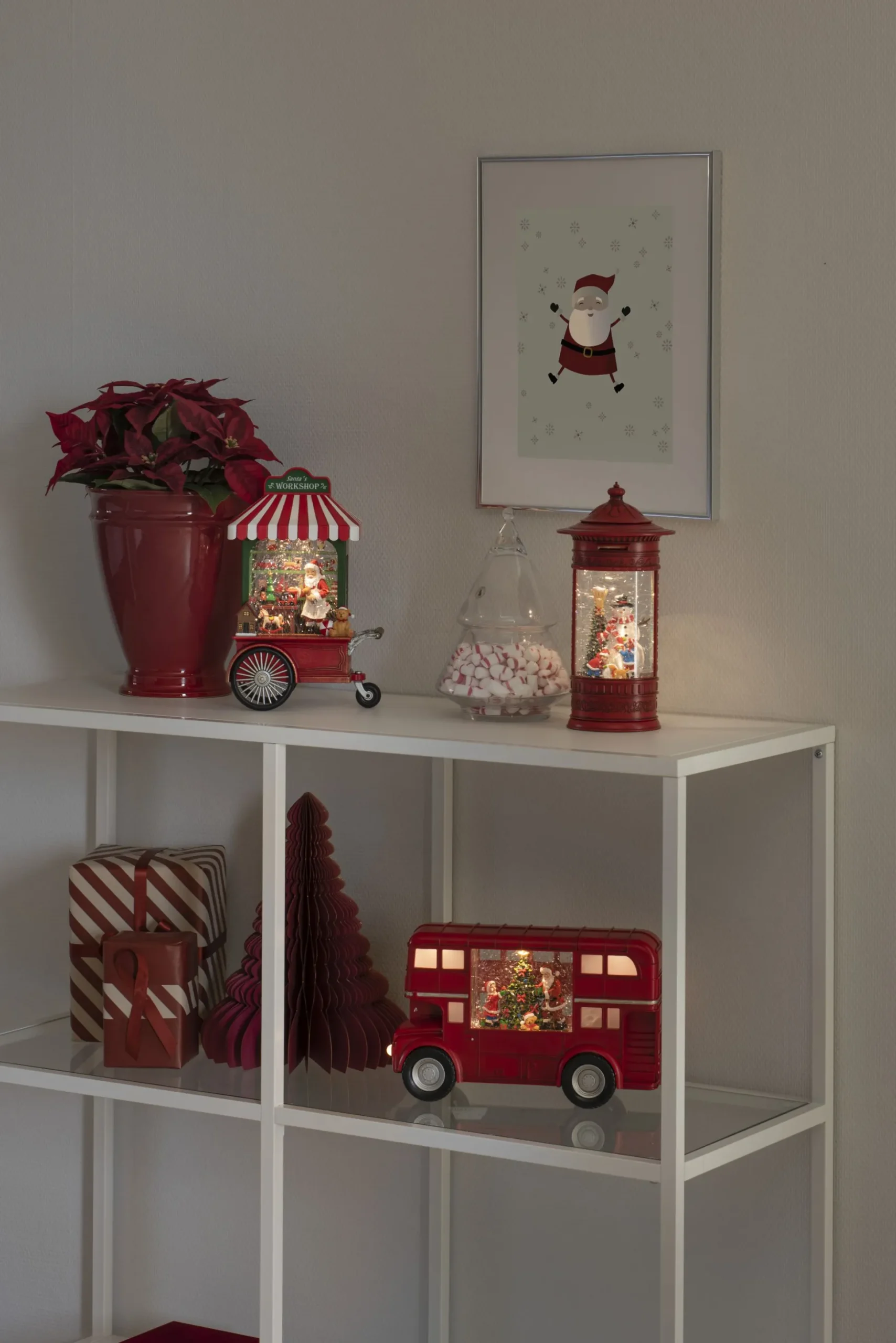 Led kerstlantaarn werkplaats van de kerstman