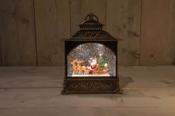 Led lantaarn kerstman glitterwater