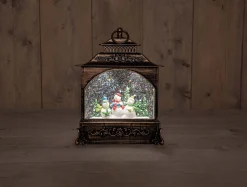 Led lantaarn sneeuwpop glitterwater