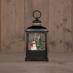 Led lantaarn sneeuwpop glitterwater