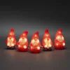 Led lichtsnoer met 5 rode acryl kerstmannen