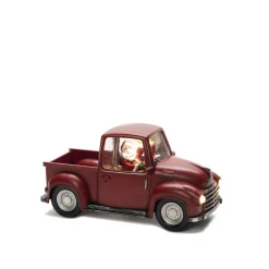 Led pick-up truck met kerstman als chauffeur