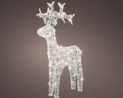 Led rendier zacht acryl reindeer flashing effect 89cm transparant/warm wit