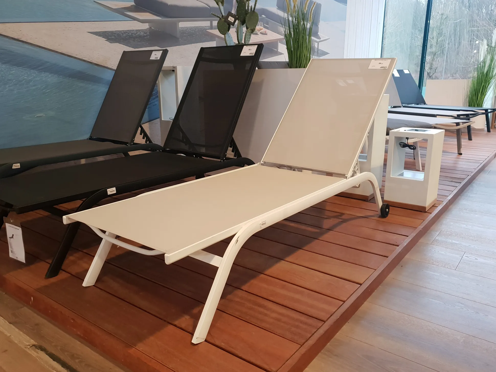 Ligbed Mason wit/licht grijs