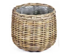 Mand rond grijs D38H33CM