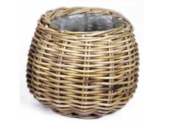 Mand rond grijs D26H24CM