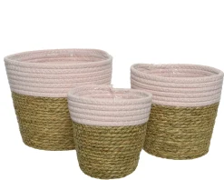 Mand zeegras roze 17cm
