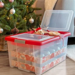 Nesta kerst box 51l met trays voor 40 kerstballen tr rood