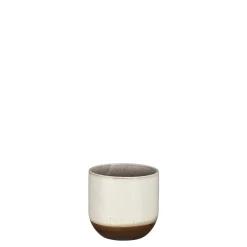 Nora pot rond off white glaze - h13xd14cm