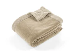 Plaid/deken chenille - zand