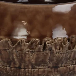 Planter fijn aardewerk bruin 31.5x31.5x20cm