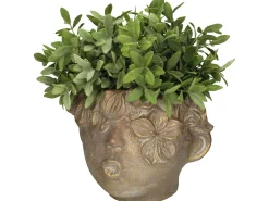 Planter gezicht beton goud