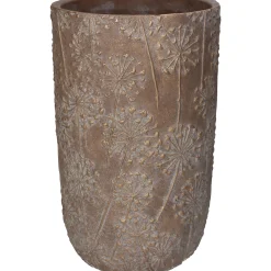 Planter paardebloem beton goud 18x18x30cm