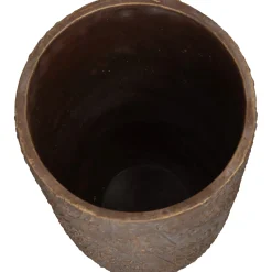 Planter paardebloem beton goud 21x21x40cm