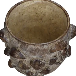 Planter paddestoel beton bruin 18.5x18.5x14.5cm