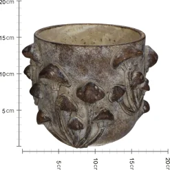 Planter paddestoel beton bruin 18.5x18.5x14.5cm