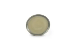 Plat bord 28x25cm groen/grijs flint