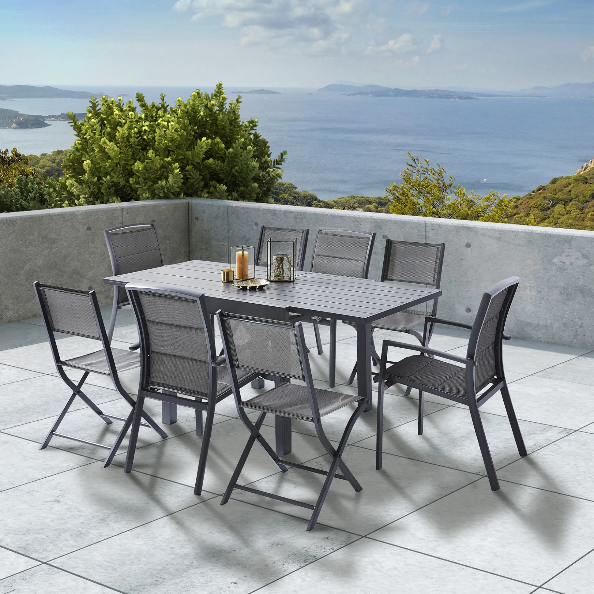 Plooistoel Modulo grijs antraciet