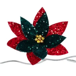 Poinsettia bloemclip met pailletten