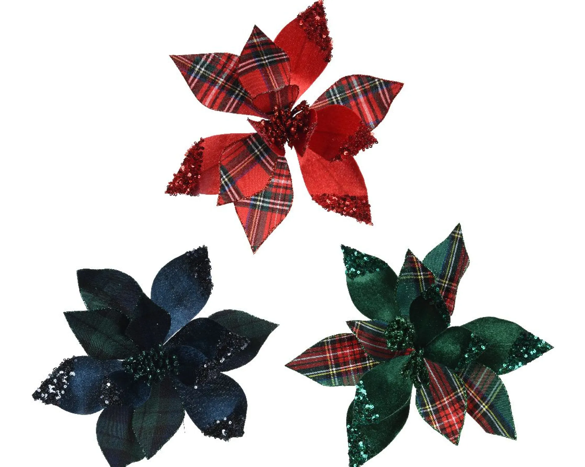 Poinsettia polyester fluweel