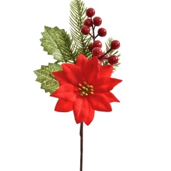 Poinsettia tak met bessen 27cm