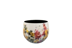 Pot floral white d15 h13