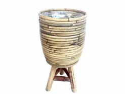 Pot streep grijs houten pootjes