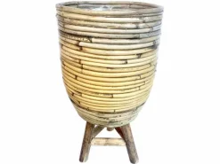 Pot streep grijs houten pootjes